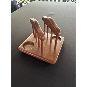 Vintage Gailstyn Sutton Teak Wood Napkin Holder Mid Century Modern Caddy Towle